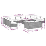 13 Piece Garden Lounge Set with Cushions Black Poly Rattan - Extra Image