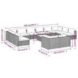 13 Piece Garden Lounge Set with Cushions Brown Poly Rattan - Extra Image
