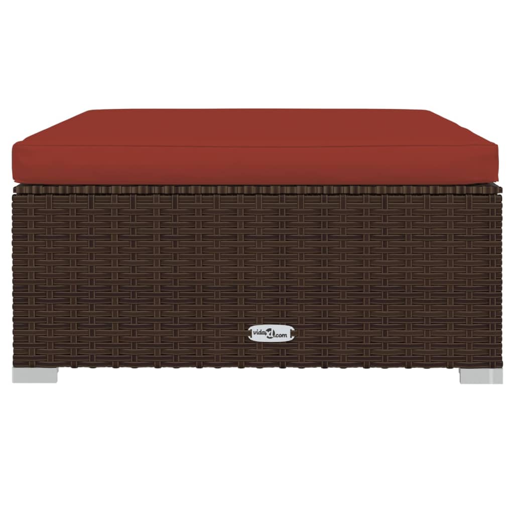 13 Piece Garden Lounge Set with Cushions Brown Poly Rattan