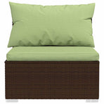 13 Piece Garden Lounge Set with Cushions Brown Poly Rattan