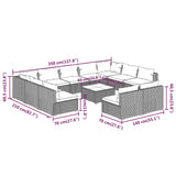 12 Piece Garden Lounge Set with Cushions Black Poly Rattan - Extra Image
