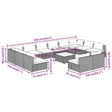 13 Piece Garden Lounge Set with Cushions Brown Poly Rattan - Extra Image