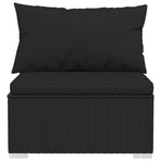 13 Piece Garden Lounge Set with Cushions Black Poly Rattan