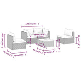 5 Piece Garden Lounge Set with Cushions Poly Rattan Black - Extra Image