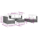 7 Piece Garden Lounge Set with Cushions Poly Rattan Brown - Extra Image