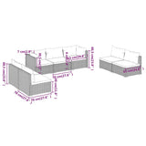 7 Piece Garden Lounge Set with Cushions Poly Rattan Brown - Close-Up Angle