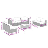 8 Piece Garden Lounge Set with Cushions Poly Rattan Black - Extra Image