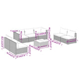 8 Piece Garden Lounge Set with Cushions Poly Rattan Brown - Extra Image