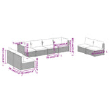 8 Piece Garden Lounge Set with Cushions Poly Rattan Black - Close-Up Angle