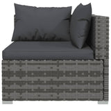 9 Piece Garden Lounge Set with Cushions Poly Rattan Grey - Top-Down View