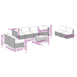 9 Piece Garden Lounge Set with Cushions Poly Rattan Grey - Extra Image