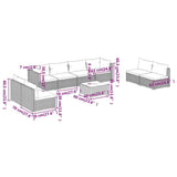 9 Piece Garden Lounge Set with Cushions Poly Rattan Grey