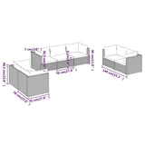 7 Piece Garden Lounge Set with Cushions Poly Rattan Black - Close-Up Angle