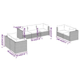 7 Piece Garden Lounge Set with Cushions Poly Rattan Brown - Close-Up Angle