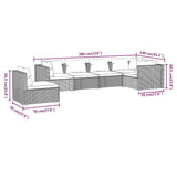 6 Piece Garden Lounge Set with Cushions Poly Rattan Brown