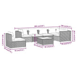 7 Piece Garden Lounge Set with Cushions Poly Rattan Grey - Extra Image