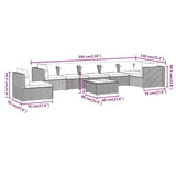 8 Piece Garden Lounge Set with Cushions Poly Rattan Grey - Extra Image