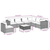 8 Piece Garden Lounge Set with Cushions Poly Rattan Brown