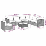 8 Piece Garden Lounge Set with Cushions Poly Rattan Brown - Extra Image