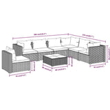 8 Piece Garden Lounge Set with Cushions Poly Rattan Grey - Extra Image