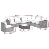 8 Piece Garden Lounge Set with Cushions Poly Rattan Grey - Extra Image