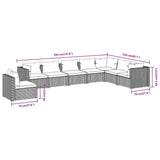 8 Piece Garden Lounge Set with Cushions Poly Rattan Black - Close-Up Angle