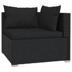 9 Piece Garden Lounge Set with Cushions Poly Rattan Black