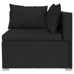 9 Piece Garden Lounge Set with Cushions Poly Rattan Black