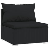 9 Piece Garden Lounge Set with Cushions Poly Rattan Black