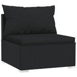 9 Piece Garden Lounge Set with Cushions Poly Rattan Black - 45-Degree Angle