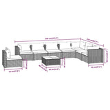 9 Piece Garden Lounge Set with Cushions Poly Rattan Black - Extra Image