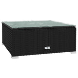 8 Piece Garden Lounge Set with Cushions Black Poly Rattan - 45-Degree Angle