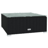 10 Piece Garden Lounge Set with Cushions Black Poly Rattan - 45-Degree Angle