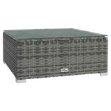 10 Piece Garden Lounge Set with Cushions Grey Poly Rattan - 45-Degree Angle