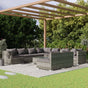 10 Piece Garden Lounge Set with Cushions Grey Poly Rattan