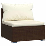 12 Piece Garden Lounge Set with Cushions Brown Poly Rattan - Top-Down View