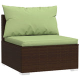 12 Piece Garden Lounge Set with Cushions Brown Poly Rattan - Top-Down View