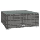 10 Piece Garden Lounge Set with Cushions Poly Rattan Grey - 45-Degree Angle