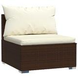 11 Piece Garden Lounge Set with Cushions Poly Rattan Brown - Top-Down View