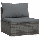 11 Piece Garden Lounge Set with Cushions Poly Rattan Grey - Top-Down View