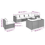 8 Piece Garden Lounge Set with Cushions Poly Rattan Black