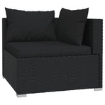 9 Piece Garden Lounge Set with Cushions Poly Rattan Black