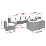 9 Piece Garden Lounge Set with Cushions Poly Rattan Brown