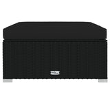 9 Piece Garden Lounge Set with Cushions Poly Rattan Black - Low Angle