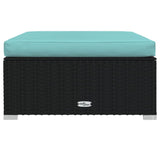 9 Piece Garden Lounge Set with Cushions Poly Rattan Black - Low Angle