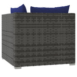 9 Piece Garden Lounge Set with Cushions Poly Rattan Grey - Top-Down View