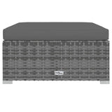 10 Piece Garden Lounge Set with Cushions Poly Rattan Grey - Low Angle