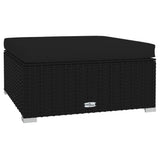 11 Piece Garden Lounge Set with Cushions Poly Rattan Black - Close-Up Angle