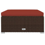 11 Piece Garden Lounge Set with Cushions Poly Rattan Brown - Low Angle