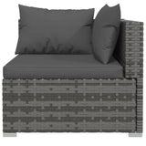 11 Piece Garden Lounge Set with Cushions Poly Rattan Grey - Top-Down View